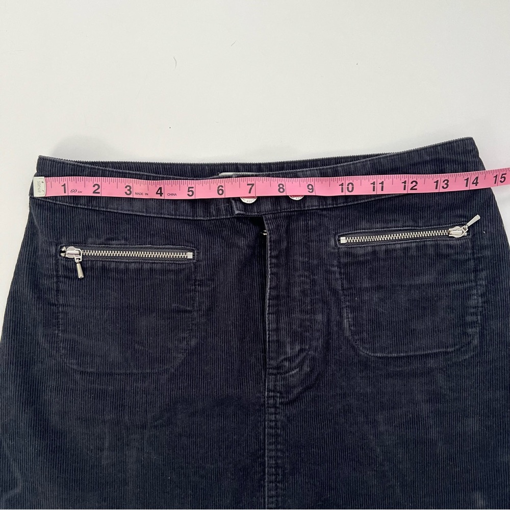 Abercrombie & Fitch Corduroy Mini Skirt Navy Blue Size 2 100% Cotton - Picture 7 of 9